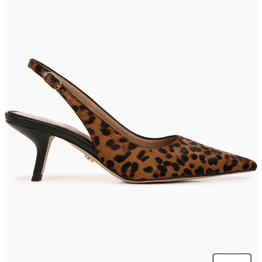 NWOT Sam Edelman Animal Print Slingback Heels - Picture 3 of 8